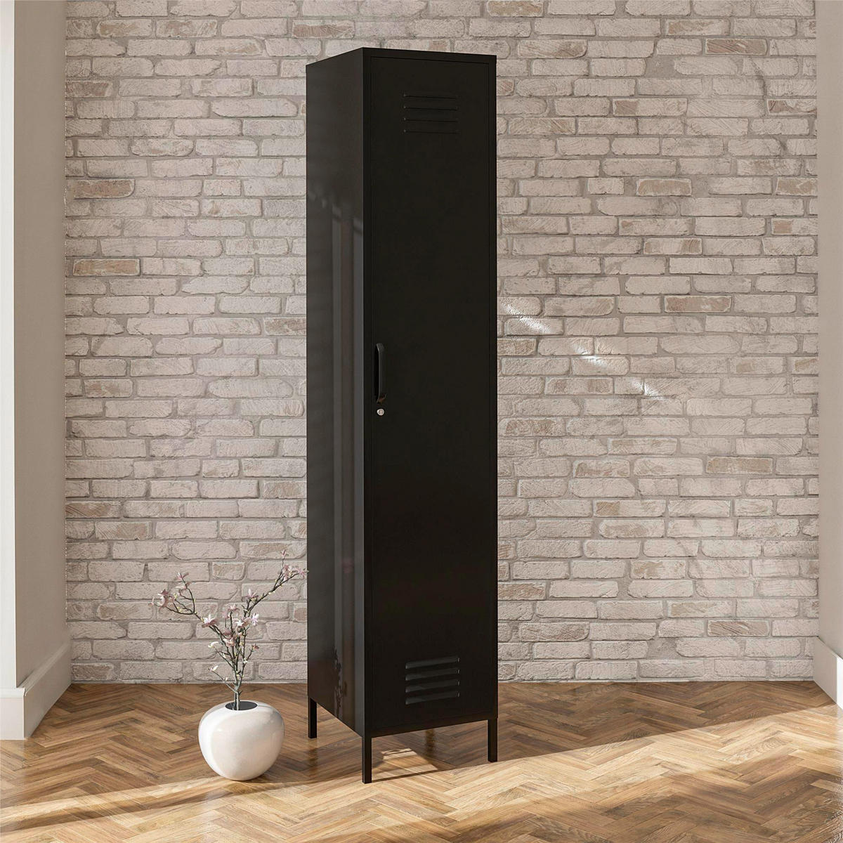 GARDEROBENSCHRANK Mission District  in 38/185/40 cm  - Schwarz, Design, Metall (38/185/40cm) - MID.YOU