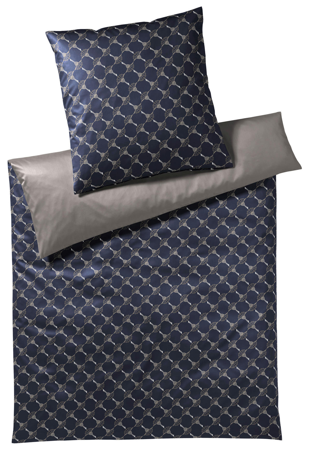 WENDEBETTWÄSCHESET Makosatin 160/210 cm  100 cm/65 cm  - Blau/Dunkelblau, Design, Naturmaterialien/Textil (160/210cm) - Joop!