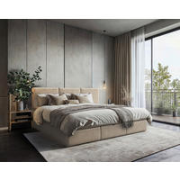 FAMILIENBETT - Beige/Schwarz, MODERN, Holz/Kunststoff (240/200cm) - MID.YOU