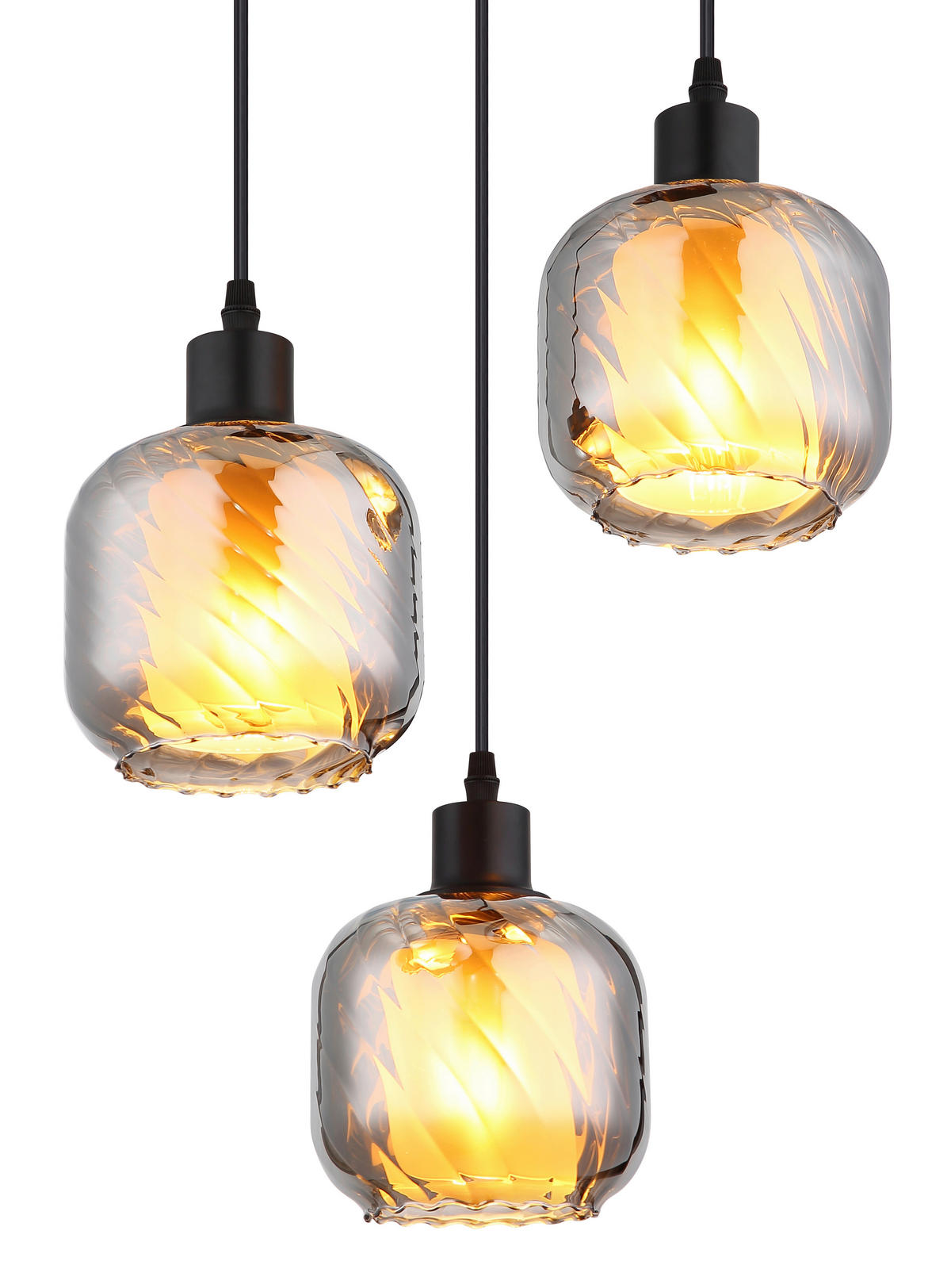 HÄNGELEUCHTE 35/120 cm  - Opal/Schwarz, Design, Glas/Kunststoff (35/120cm) - Globo