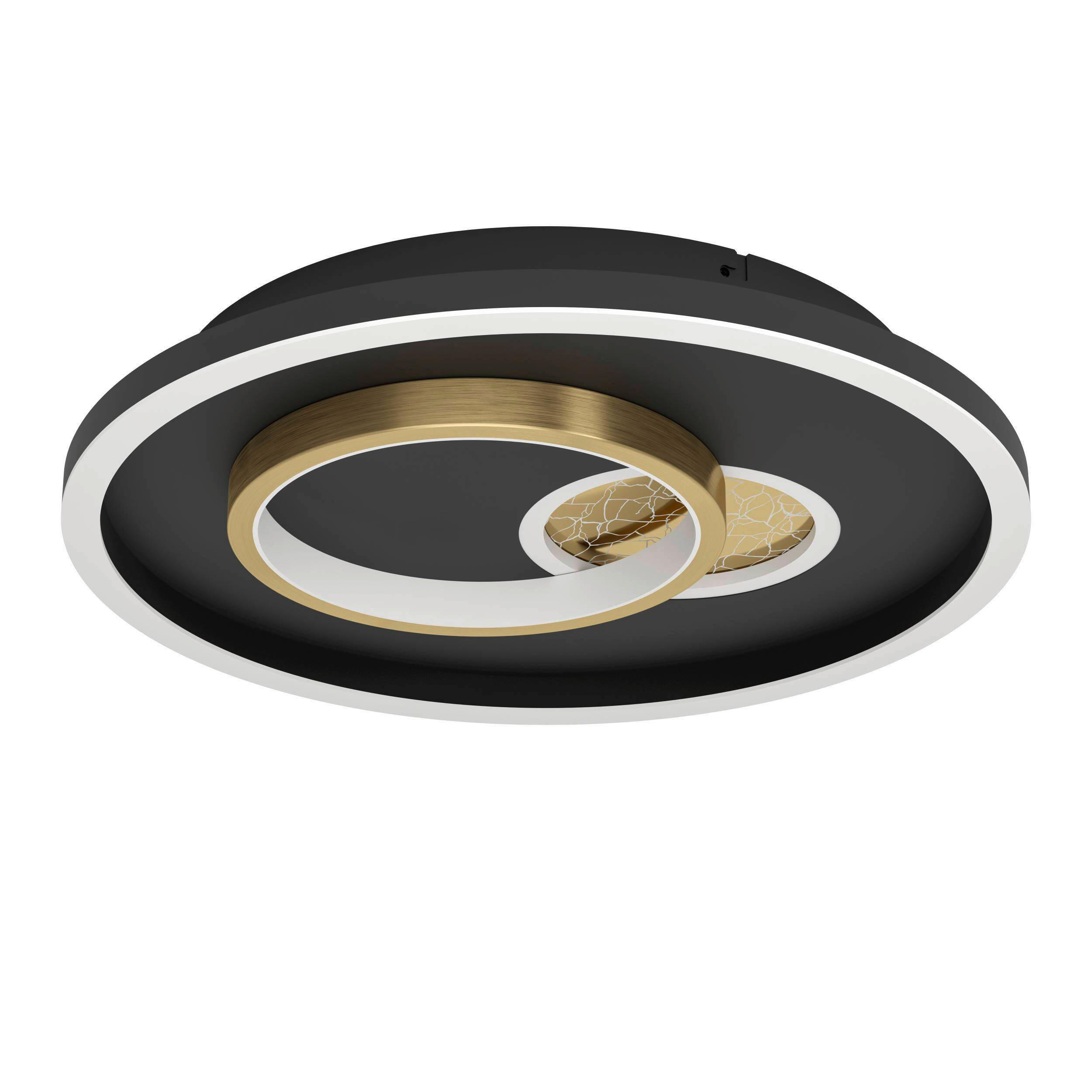 DECKENLEUCHTE  38/6 cm    - Goldfarben/Schwarz, Design, Kunststoff/Metall (38/6cm)
