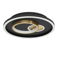 DECKENLEUCHTE  38/6 cm    - Goldfarben/Schwarz, Design, Kunststoff/Metall (38/6cm)