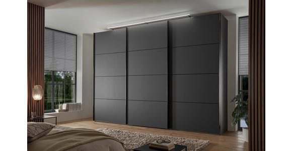 SCHWEBETÜRENSCHRANK in Weiß - Chromfarben/Weiß, Design, Glas/Holzwerkstoff (336/240/68cm) - Moderano
