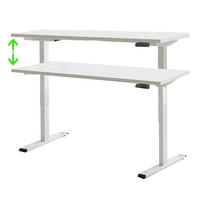 SCHREIBTISCH höhenverstellbar, Memoryschalter, USB-Anschlüsse  - Weiß, MODERN, Holzwerkstoff/Metall (160/80/69-119cm) - MID.YOU