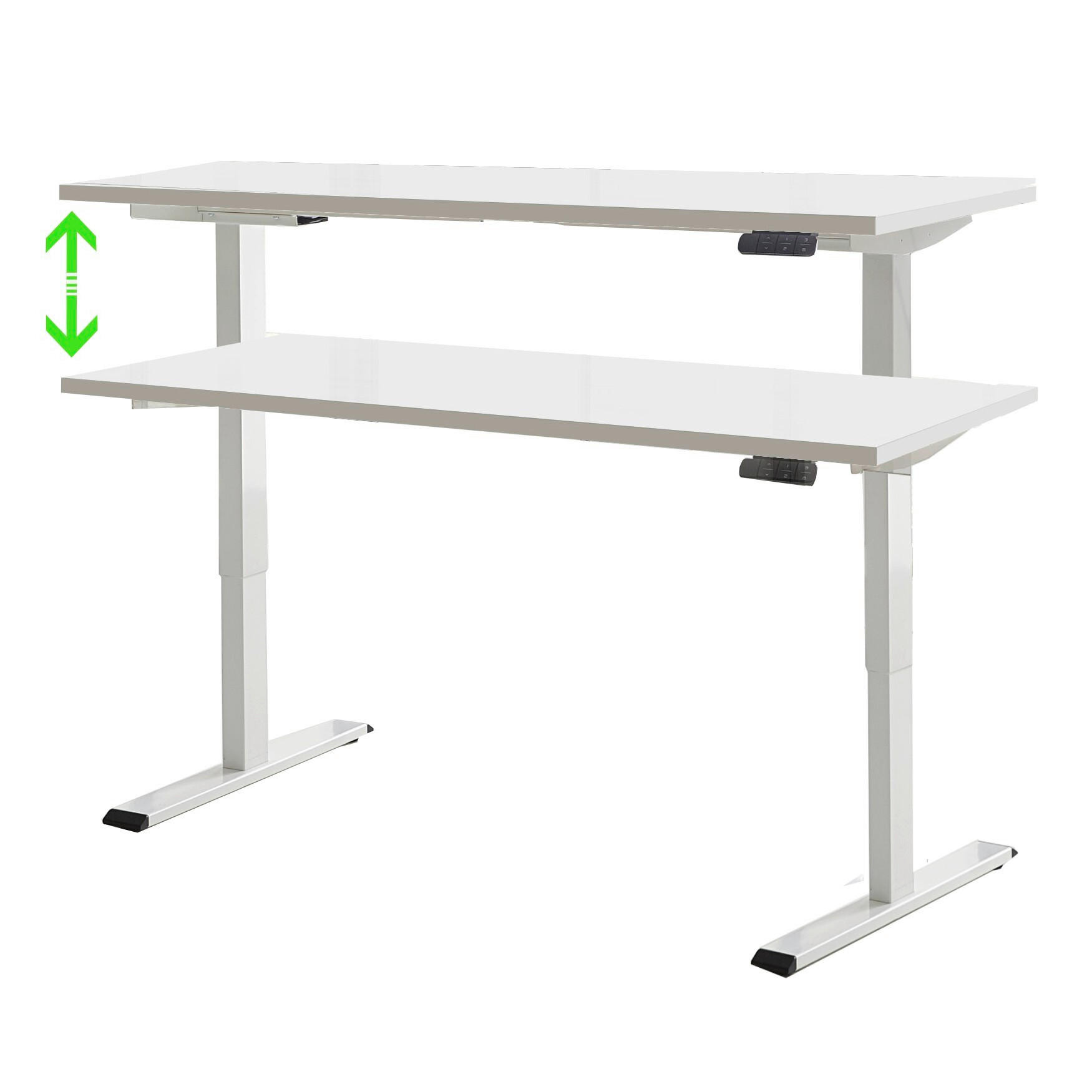 Mid.you Schreibtisch Office eDition Weiß 80x69-119x160 cm