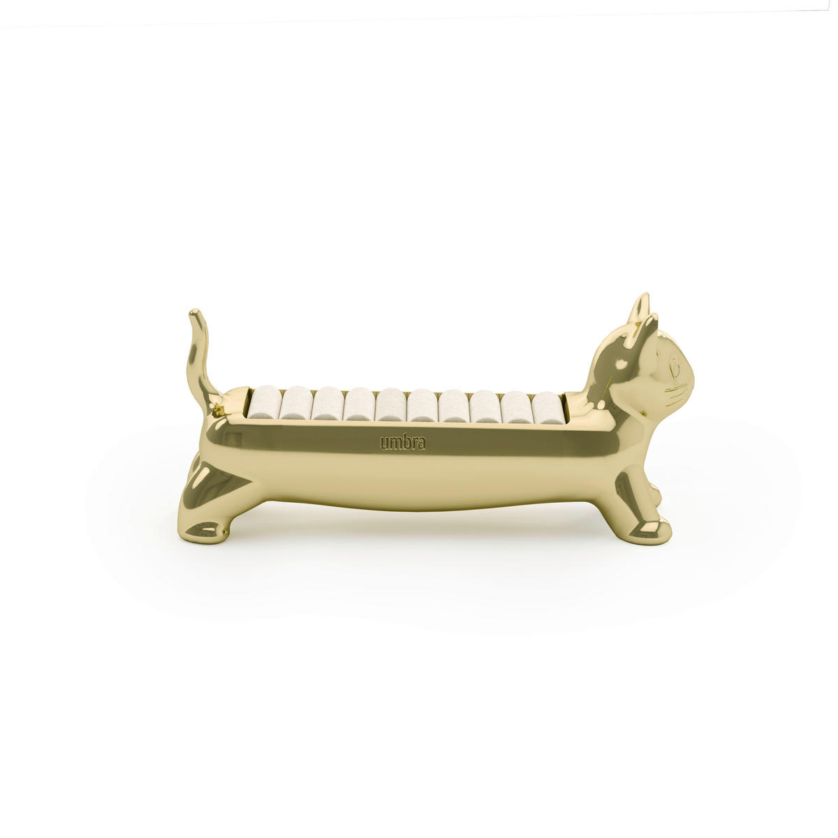 DRŽAČ ZA PRSTENJE  12/4/5 cm     - boja mesinga, Osnovno, metal/tekstil (12/4/5cm) - Umbra