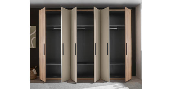DREHTÜRENSCHRANK 300,5/227,7/60 cm 6-türig Eichefarben, Kaschmir - Kaschmir/Eichefarben, Design, Holzwerkstoff/Metall (300,5/227,7/60cm) - Xora