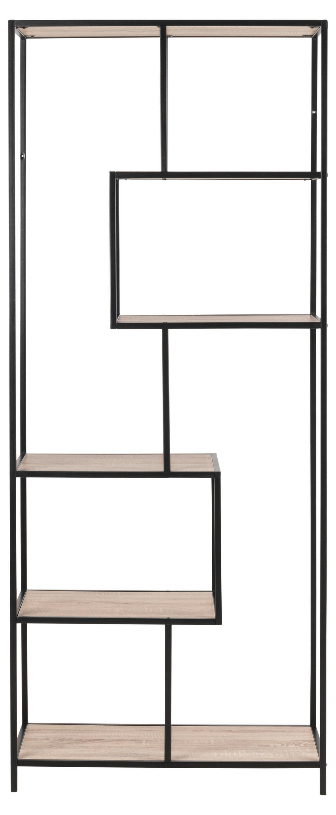 REGAL Schwarz, Sonoma Eiche  - Schwarz/Sonoma Eiche, MODERN, Holzwerkstoff/Metall (77/185/35cm)