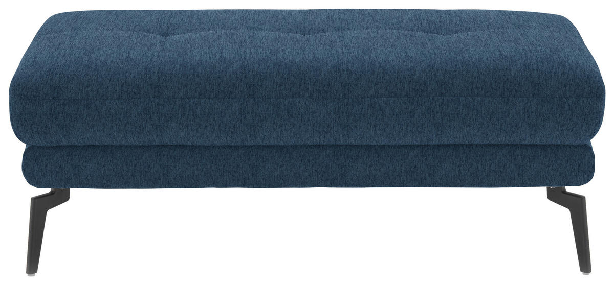 HOCKER in Textil Blau  - Blau/Schwarz, Design, Textil/Metall (132/45/68cm) - Beldomo Style