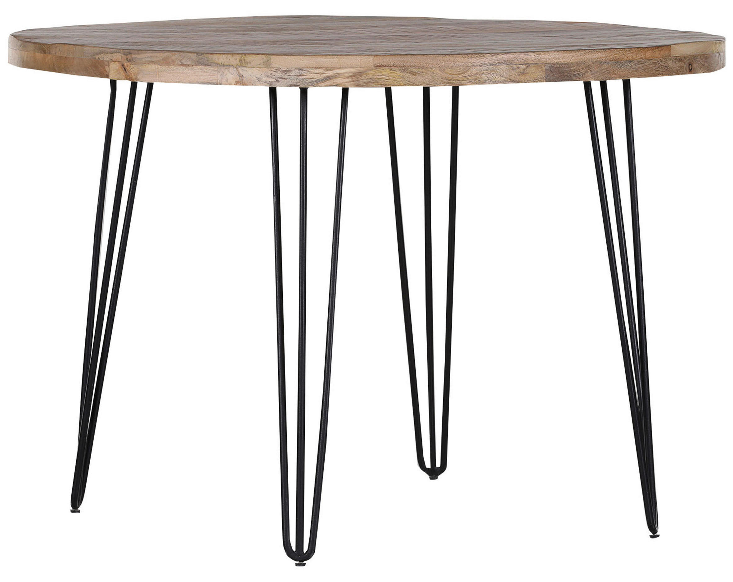 JEDÁLENSKÝ STÔL, mangové drevo, prírodná farba, 105/105/76 cm - čierna/prírodná farba, Lifestyle, kov/drevo (105/105/76cm) - Zandiara