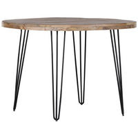JEDÁLENSKÝ STÔL, mangové drevo, prírodná farba, 105/105/76 cm - čierna/prírodná farba, Lifestyle, kov/drevo (105/105/76cm) - Zandiara