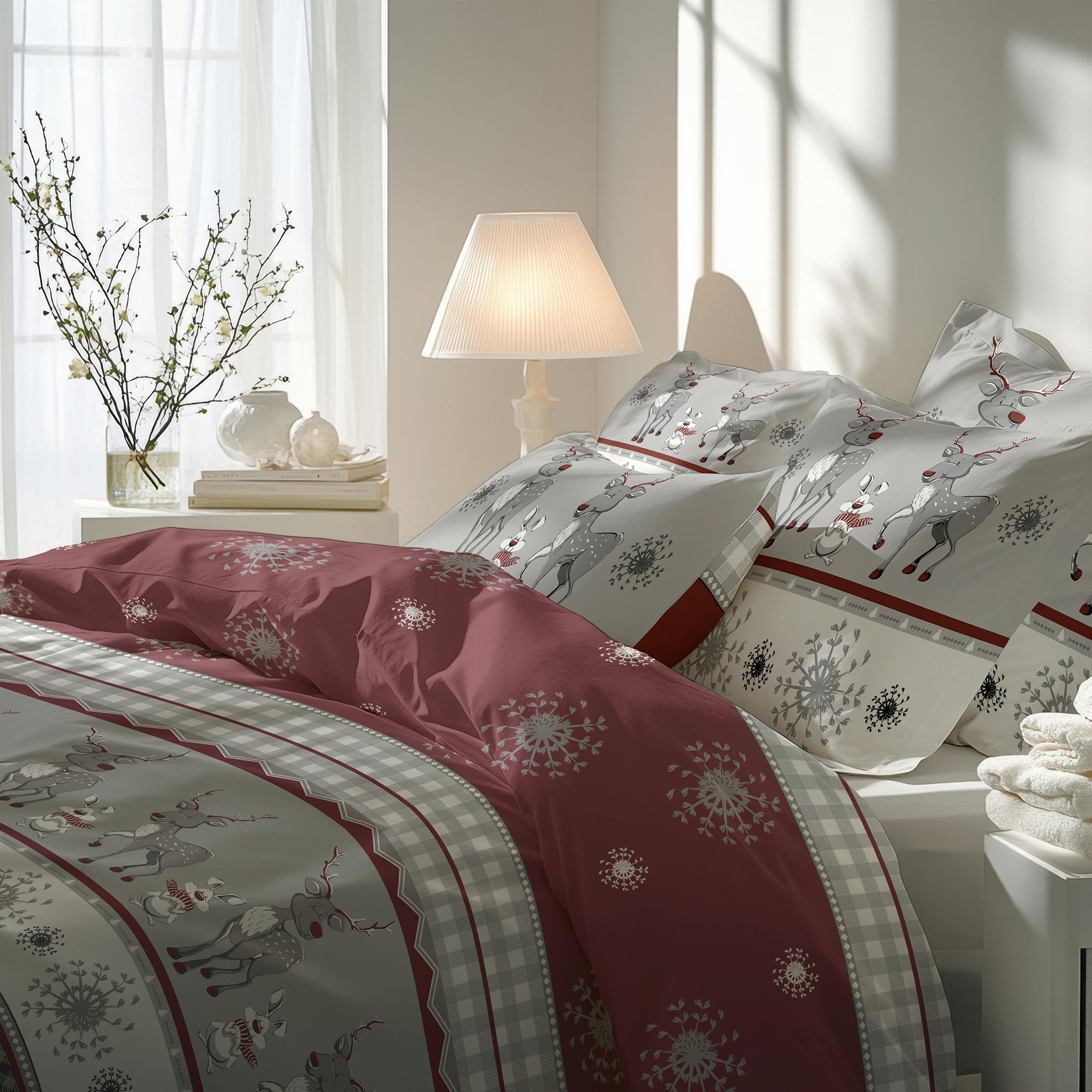BETTWÄSCHE Flanell 140/200 cm  - Weinrot, Design, Textil (140/200cm) - Florella
