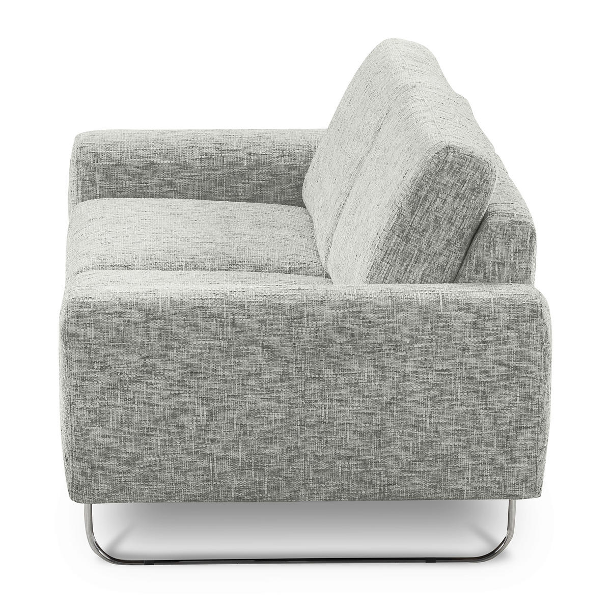 3-SITZER-SOFA SPRING in Webstoff Grau Modern  - Chromfarben/Grau, Design, Textil/Metall (187/85/92cm) - Livetastic