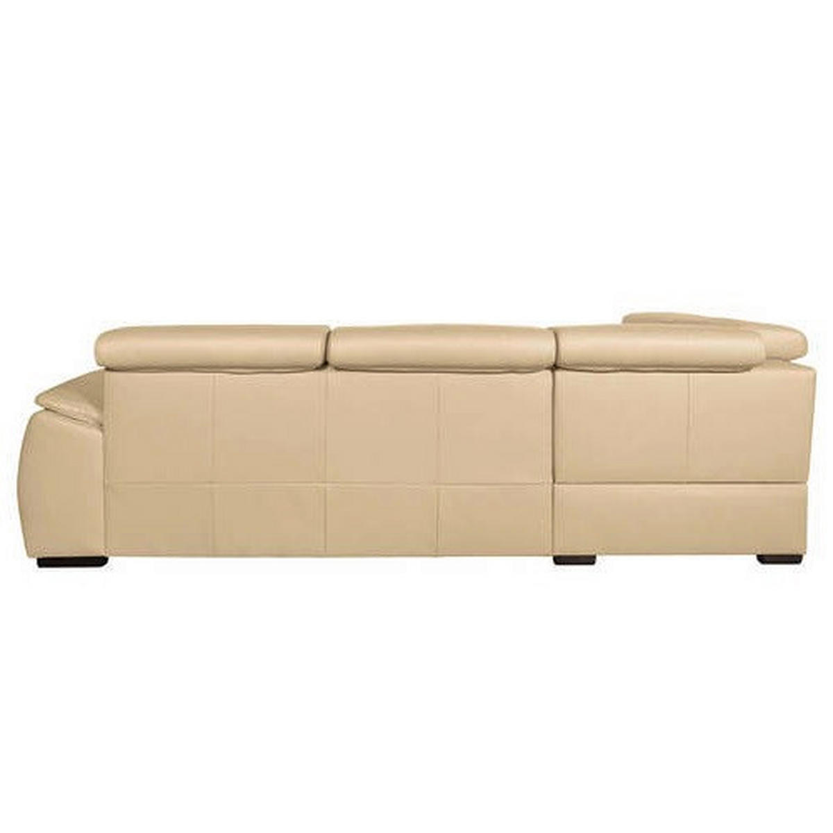 ECKSOFA Beige Echtleder  - Wengefarben/Beige, Design, Leder/Holz (211/265cm) - Livetastic