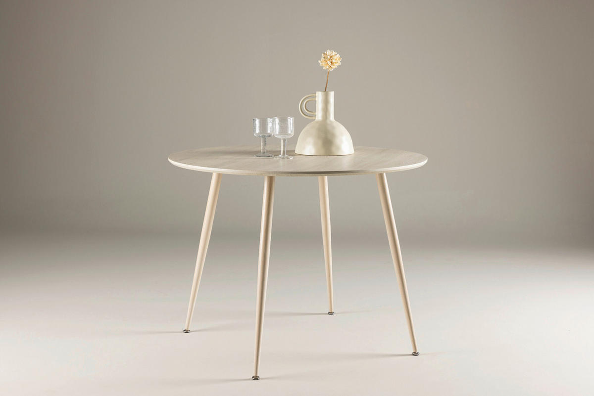 ESSTISCH in Holz, Metall  - Weiß, MODERN, Holz/Metall (100/75cm) - Livetastic