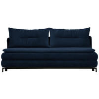 SCHLAFSOFA in Chenille, Plüsch Blau  - Blau/Schwarz, MODERN, Textil/Metall (208/73/92/102cm) - Novel