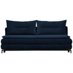 SCHLAFSOFA in Chenille, Plüsch Blau  - Blau/Schwarz, MODERN, Textil/Metall (208/73/92/102cm) - Novel