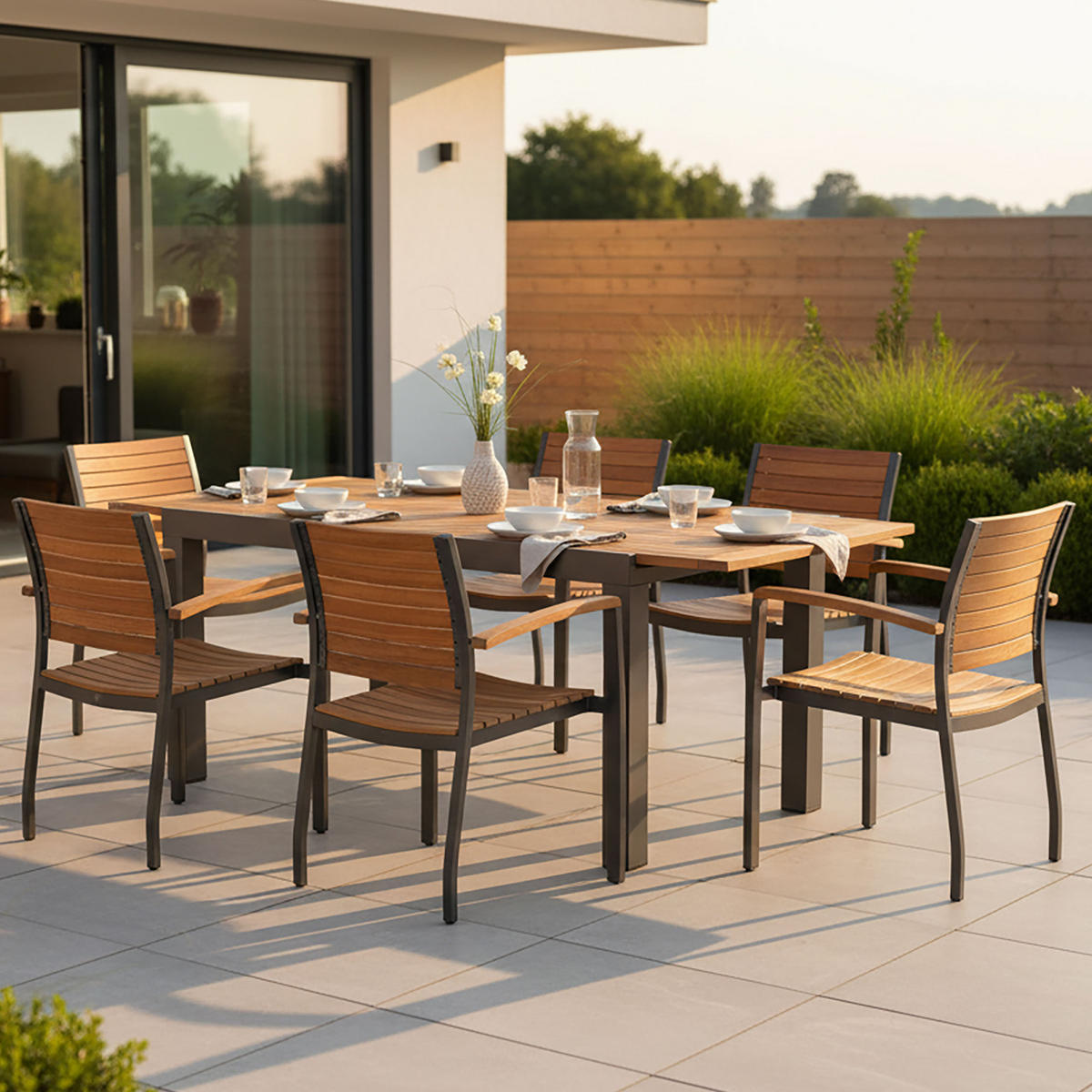 ZAHRADNÍ SOUPRAVA 7dílné, dřevo, kov - přírodní barvy/barvy grafitu, Moderní, kov/dřevo - Gardenson