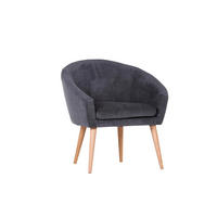 FOTELJA 73/73/66 cm , siva  - siva/prirodna boja, Dizajnerski, tekstil/drvo (73/73/66cm) - Carryhome