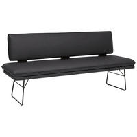 SITZBANK in Metall, Textil Schwarz  - Schwarz, Design, Textil/Metall (195/91/65cm) - Dieter Knoll