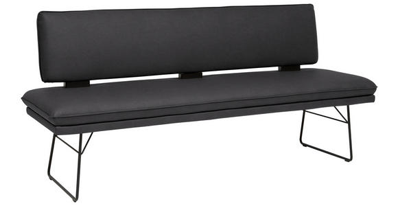 SITZBANK in Metall, Textil Schwarz  - Schwarz, Design, Textil/Metall (195/91/65cm) - Dieter Knoll