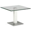 BEISTELLTISCH 60/60/46-65 cm Weiß, Edelstahlfarben quadratisch  - Edelstahlfarben/Weiß, Design, Glas/Kunststoff (60/60/46-65cm)
