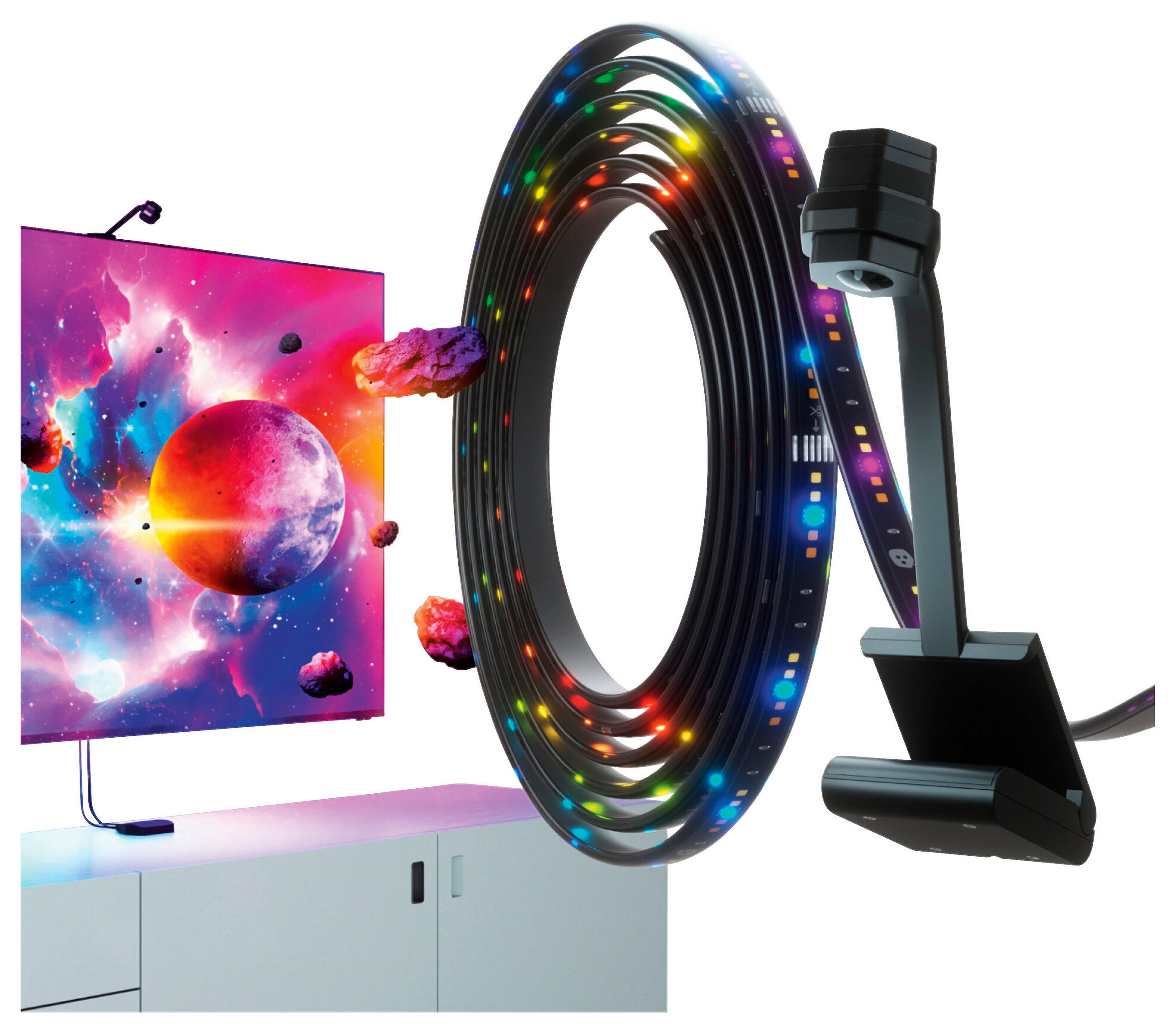 4D MIRROR+LIGHT STRIP KIT 65"  400 cm  - Schwarz, Basics, Kunststoff (400cm) - NANOLEAF