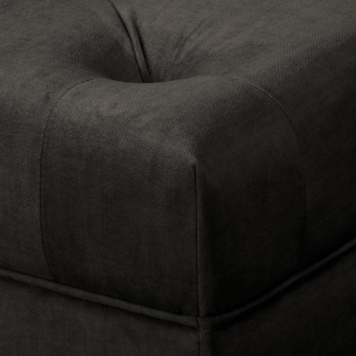 HOCKER in Textil Anthrazit  - Anthrazit/Braun, Design, Holz/Textil (96/35/62cm) - P & B