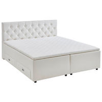 BOXBETT 160/200 cm,  in Weiß, Matratze, Lattenrost, Topper, Bettschubladen, H2 + H3 = mittel + fest  - Schwarz/Weiß, MODERN, Kunststoff/Textil (160/200cm) - MID.YOU