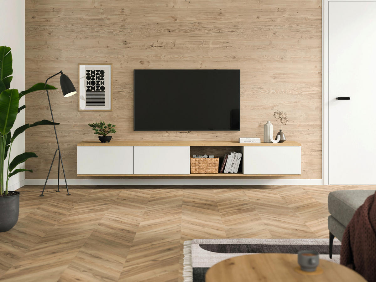 DECOWALL NAMUR FICHTE 3 Stück  - Fichtefarben, Basics, Naturmaterialien (125/66/1.2cm) - Egger Holzwerkstoffe