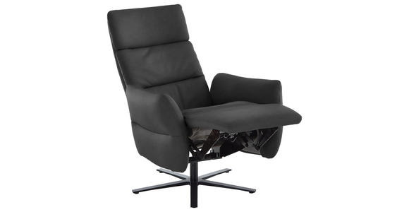 RELAXSESSEL in Leder Anthrazit - Anthrazit/Schwarz, Design, Leder/Metall (82/119/85cm) - Dieter Knoll