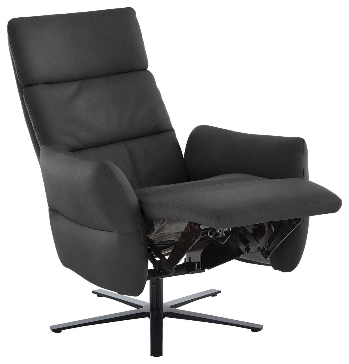 RELAXSESSEL in Leder Anthrazit  - Anthrazit/Schwarz, Design, Leder/Metall (82/119/85cm) - Dieter Knoll