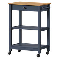 SERVIERWAGEN Pinie massiv Braun, Dunkelgrau  - Dunkelgrau/Zinkfarben, MODERN, Holz/Kunststoff (65/90,6/40cm) - Livetastic