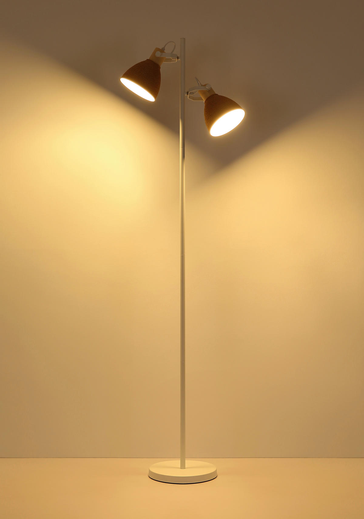 STEHLEUCHTE Lyndon 32,5/25/158,5 cm   - Braun/Weiß, Natur, Holz/Papier (32,5/25/158,5cm) - Globo