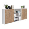 AKTENSCHRANK Weiß, Eichefarben  - Eichefarben/Weiß, MODERN, Holzwerkstoff (253,2/113,6/33cm) - MID.YOU