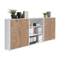 AKTENSCHRANK 253,2/113,6/33 cm  - Eichefarben/Weiß, MODERN, Holzwerkstoff (253,2/113,6/33cm) - MID.YOU