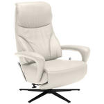 RELAXSESSEL in Leder Creme  - Creme/Schwarz, Design, Leder/Metall (75/106/88cm) - Dieter Knoll