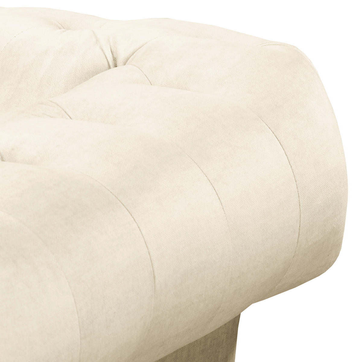 2-SITZER-SOFA Laura in Mikrofaser Creme  - Creme/Braun, Design, Holz/Textil (190/75/91cm) - P & B