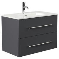 WASCHTISCHKOMBI 81 cm  - Graphitfarben/Weiß, Basics, Keramik/Holzwerkstoff (81cm) - MID.YOU