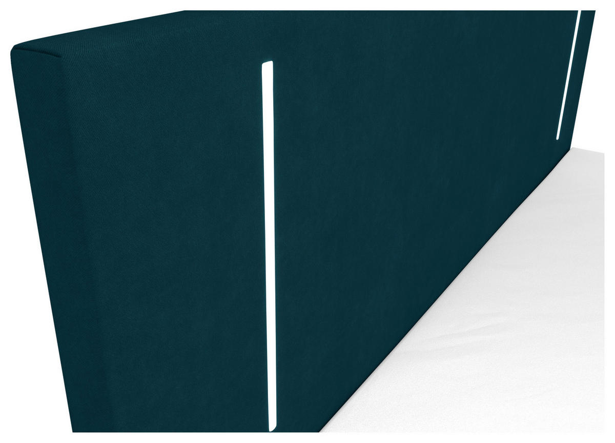 BOXBETT 160/200 cm  in Petrol  - Petrol/Schwarz, KONVENTIONELL, Textil/Metall (160/200cm) - Modante