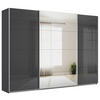 SCHWEBETÜRENSCHRANK  in Dunkelgrau  - Dunkelgrau/Alufarben, KONVENTIONELL, Glas/Holzwerkstoff (315/229/62cm) - Xora