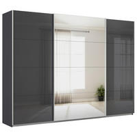 SCHWEBETÜRENSCHRANK  in Dunkelgrau  - Dunkelgrau/Alufarben, KONVENTIONELL, Glas/Holzwerkstoff (315/229/62cm) - Xora