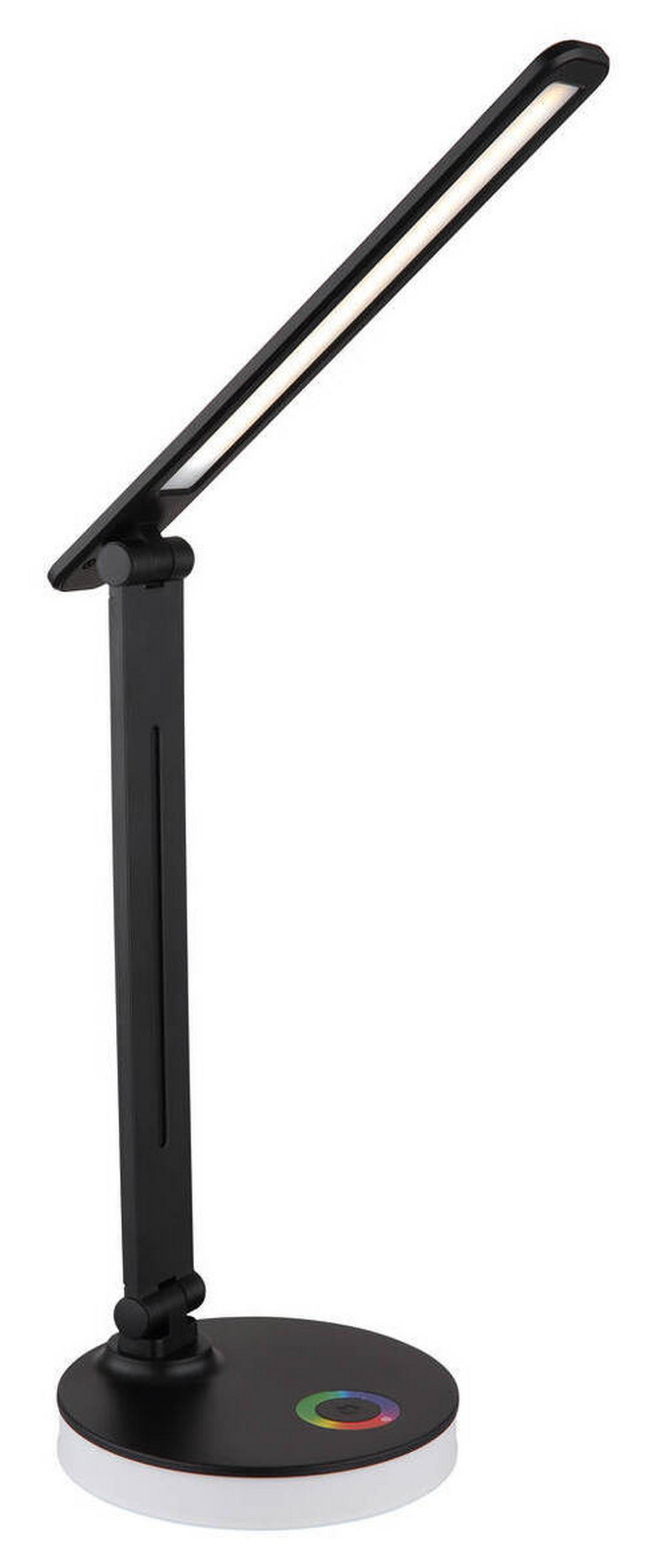 LED-SCHREIBTISCHLEUCHTE - Opal/Schwarz, Design, Kunststoff (28/15/50cm) - Globo