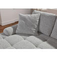 Ecksofa mit Funktion Greige Flachgewebe Zierkissen, Rückenkissen, Bettkasten, Schlaffunktion, Rücken echt, Liegefläche im Originalstoff  - Greige/Schwarz, KONVENTIONELL, Kunststoff/Textil (190/277cm) - Carryhome