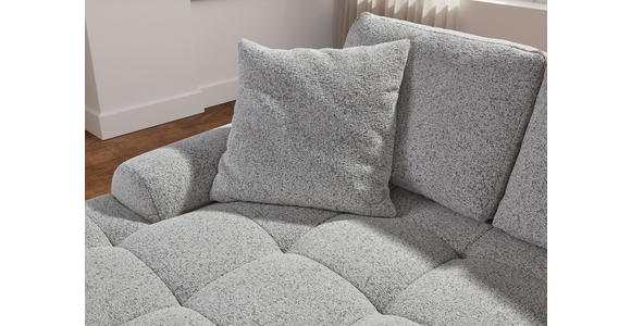 Ecksofa mit Funktion Greige Flachgewebe Zierkissen, Rückenkissen, Bettkasten, Schlaffunktion, Rücken echt, Liegefläche im Originalstoff  - Greige/Schwarz, KONVENTIONELL, Kunststoff/Textil (190/277cm) - Carryhome