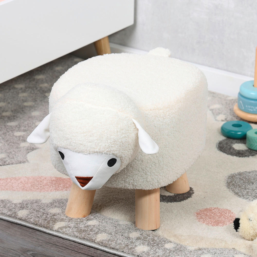 KINDERHOCKER Weiß  - Weiß/Kieferfarben, Basics, Holz/Textil (47/25/25cm) - Kesper