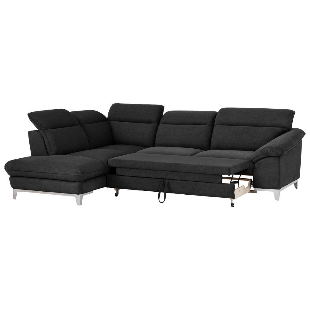 Thumbnail - Livetastic Ecksofa, Schwarz, Textil, 4-Sitzer, Ottomane links, L-Form, 293x232 cm, Made in EU, Schlafen auf Sitzhöhe, Wo...