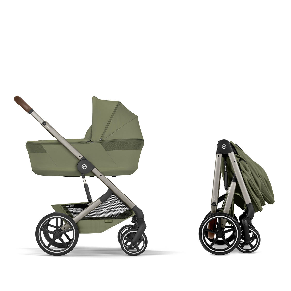 KOMBINIRANA DJEČJA KOLICA  Balios S Lux TPE inkl. Fold-Carrycot  - Khaki/taupe, Basics, tekstil/metal (87/60/108cm) - cybex GOLD