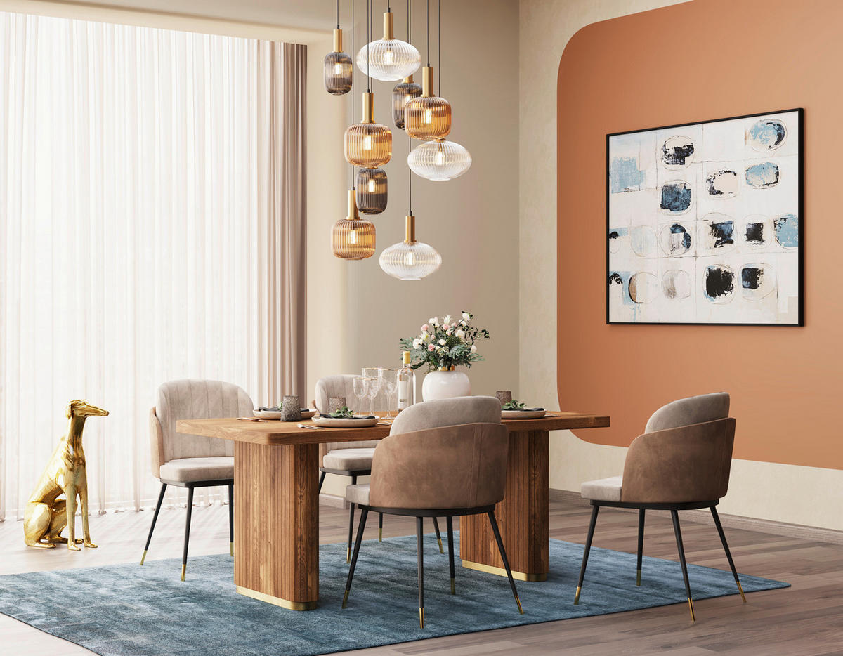 ŽIDLE, černá, barvy zlata, béžová - černá/barvy zlata, Design, kov/textil (52/81/58cm) - Ambia Home