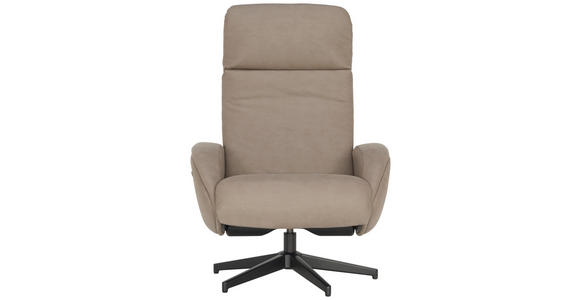 RELAXSESSELSET mit Funktion Mikrofaser Relaxfunktion, Hocker    - Taupe/Schwarz, Design, Textil/Metall (77/107/75cm) - Xora